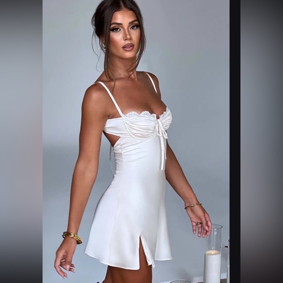 Babyboo Sherise Mini Slip Dress Ivory White Sweetheart Neck Sundress BRAND NEW - Picture 12 of 13
